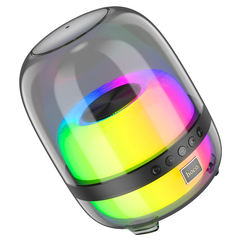 Hoco BS58 Crystal colorful luminous BT speaker - Magic black night - Saif Al Najmi Kw